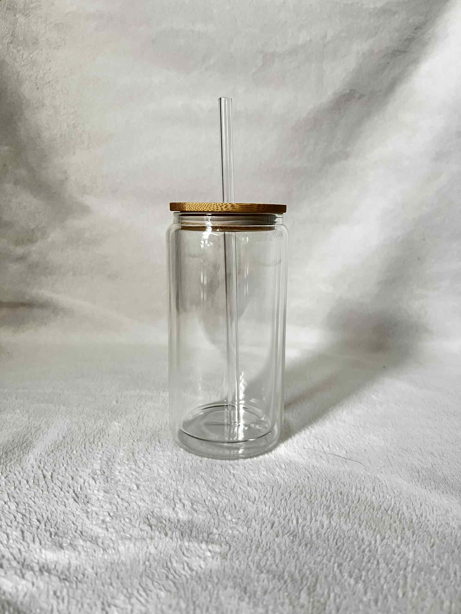 16oz glass pre-drilled tumbler cup