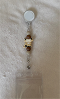 Nude cow retractable ID holder