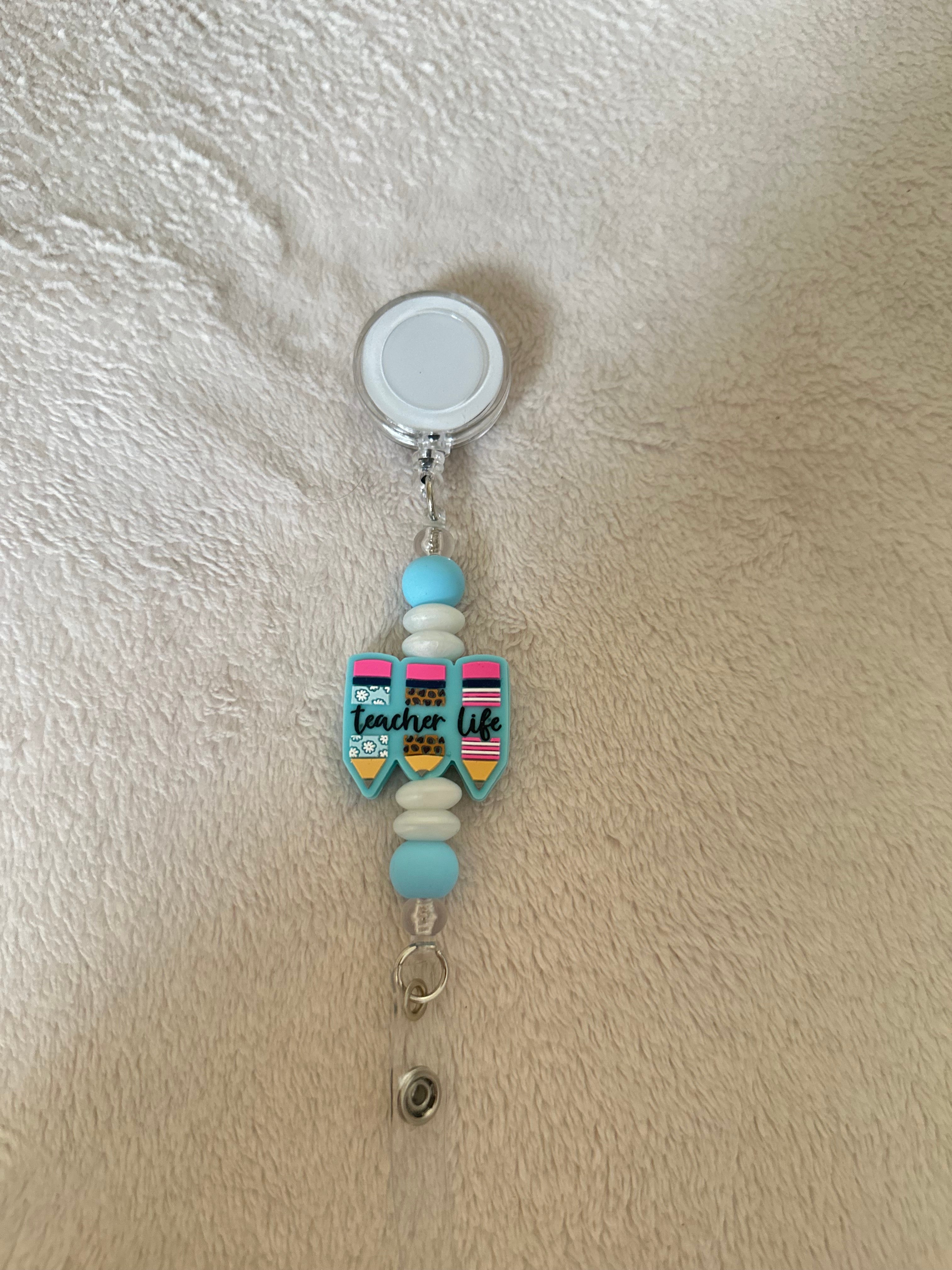 Teacher life retractable ID holder