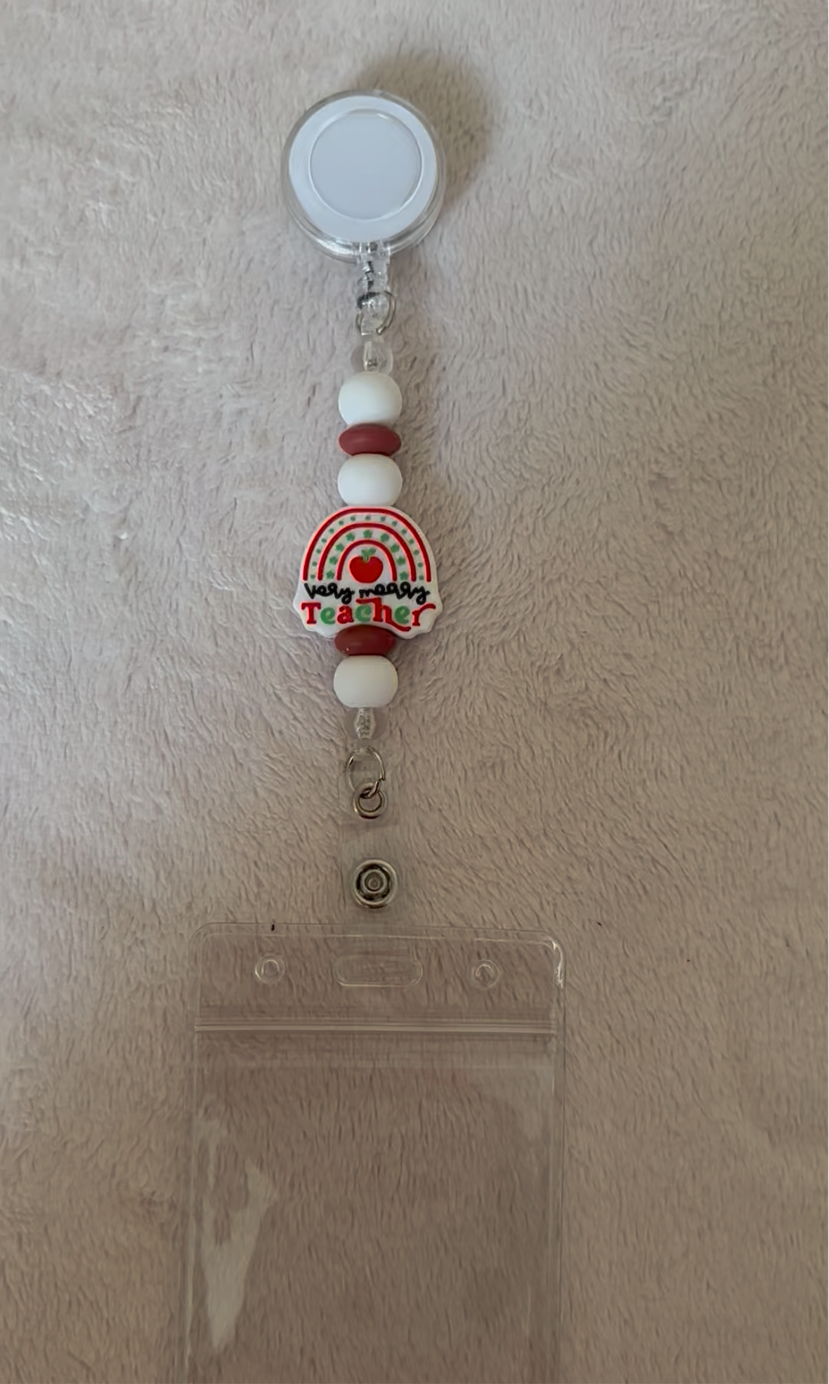 Very merry teacher retractable ID holder