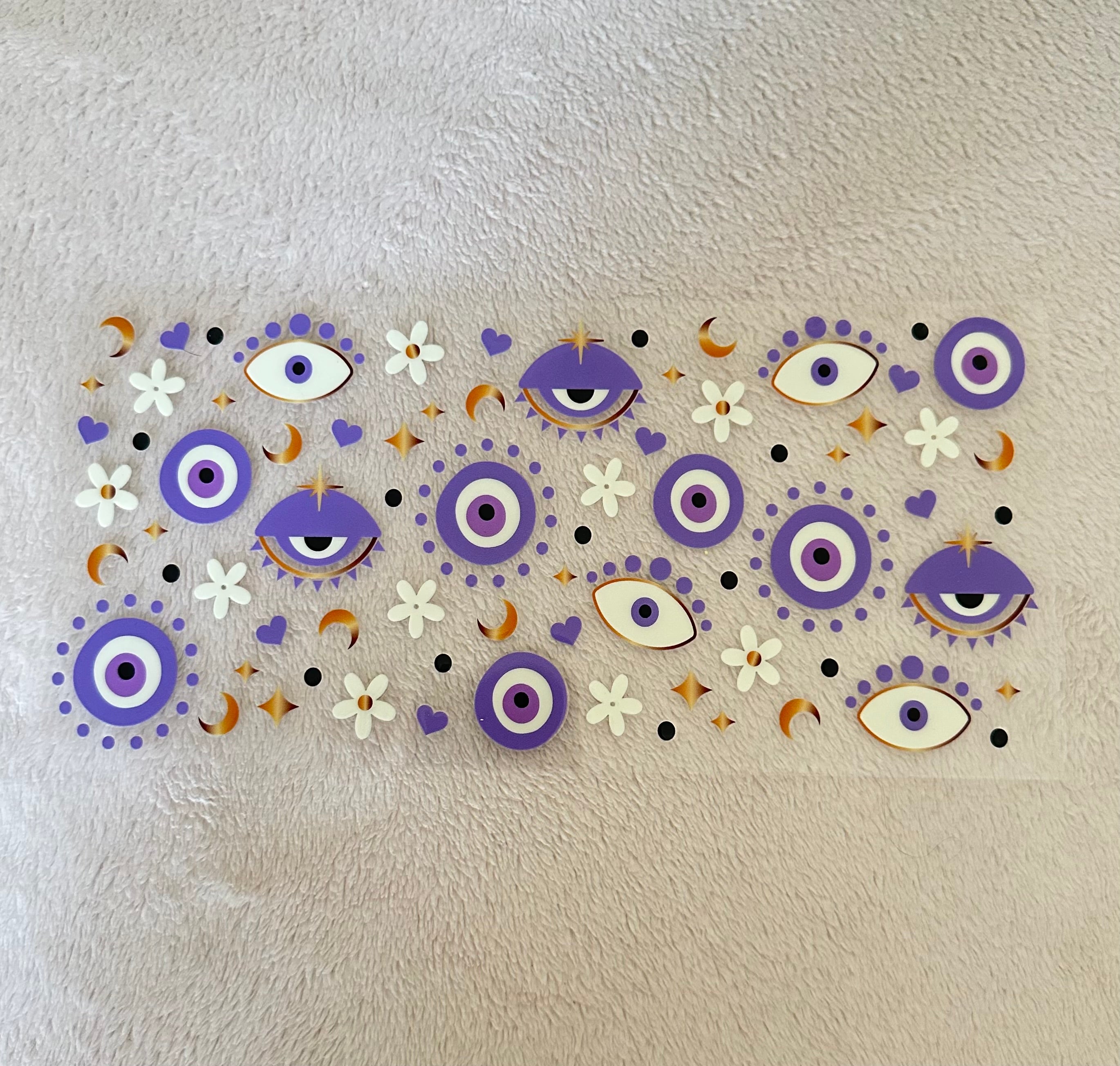 Evil eye purple decal for 16oz cup