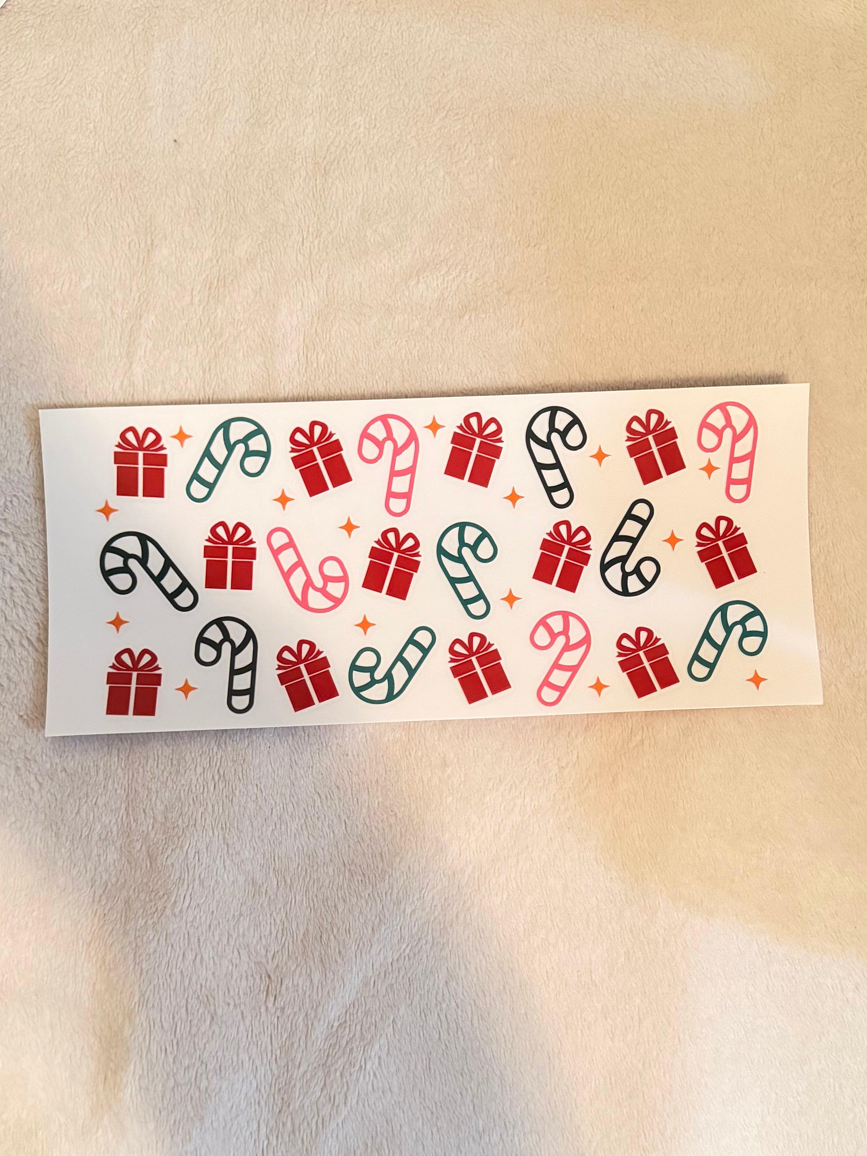 Gift and candy canes