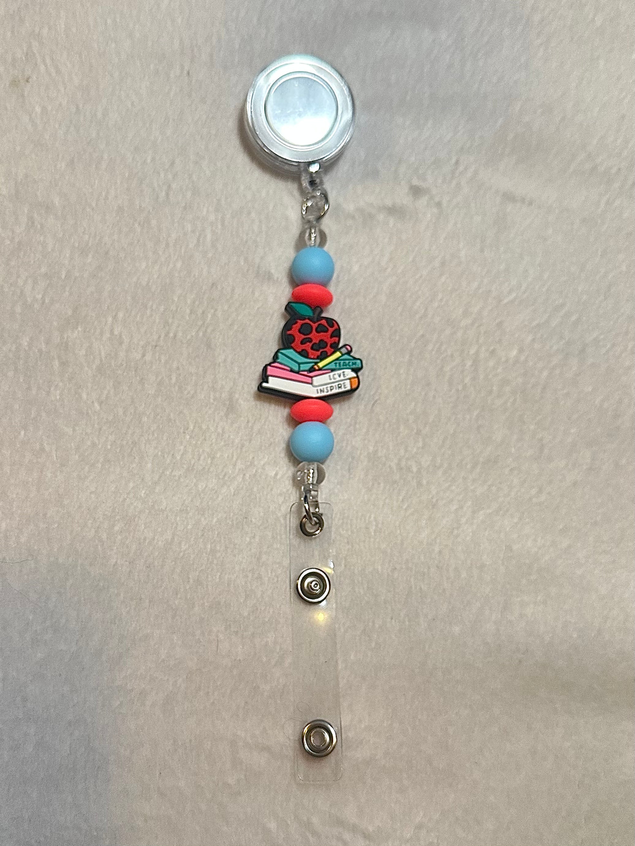 teach, love, inspire retractable ID holder