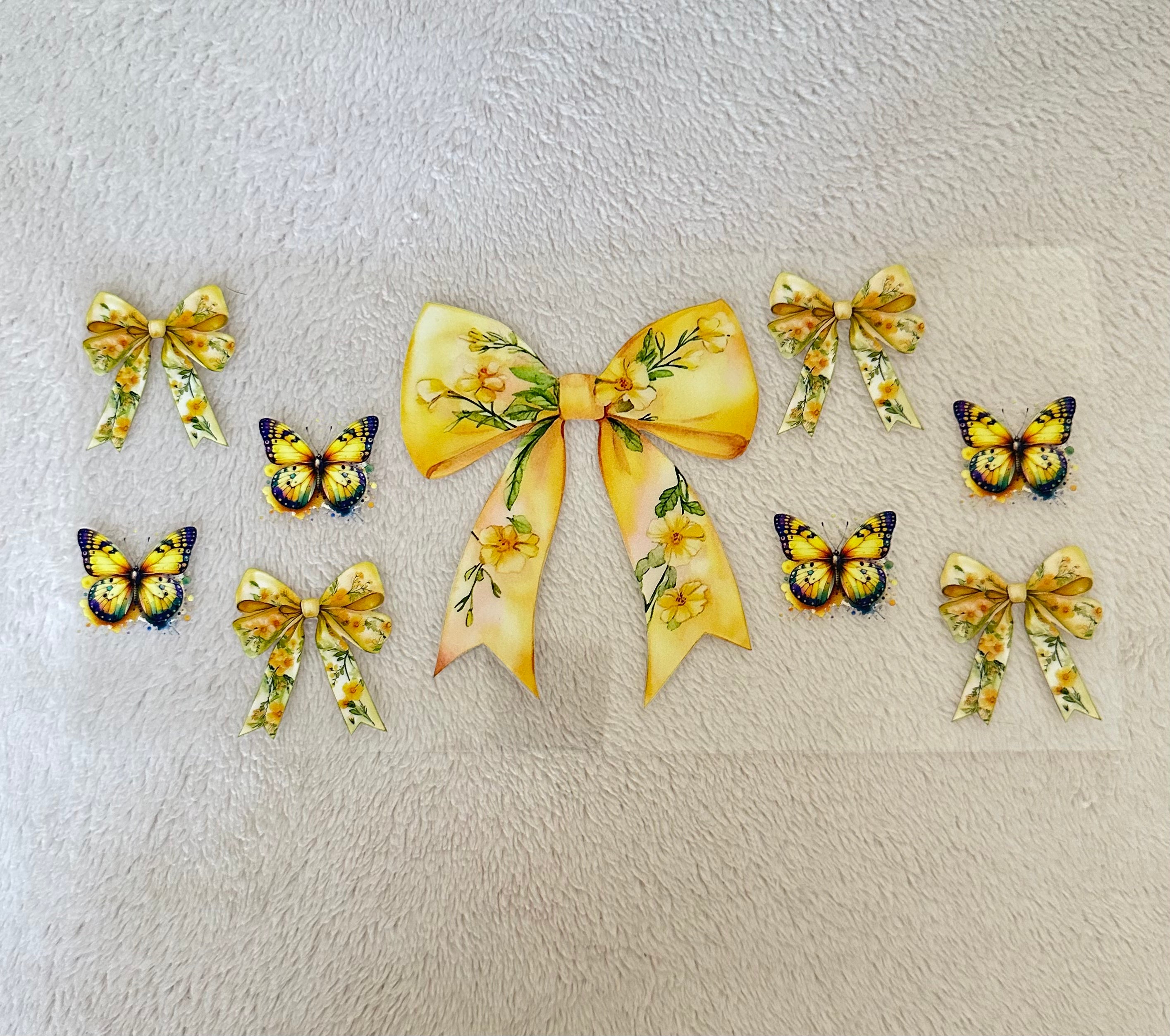 Yellow bow decal for 16oz cup