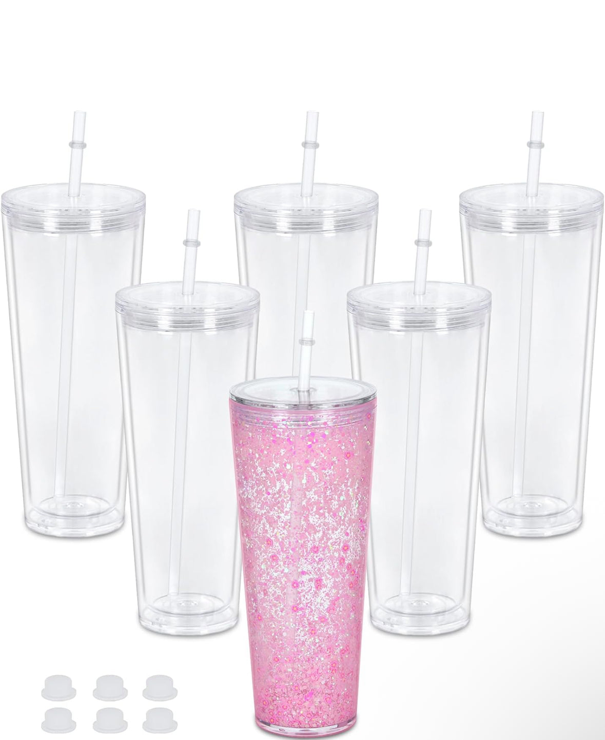 24oz pre drilled acrylic lava drip/glitter cup