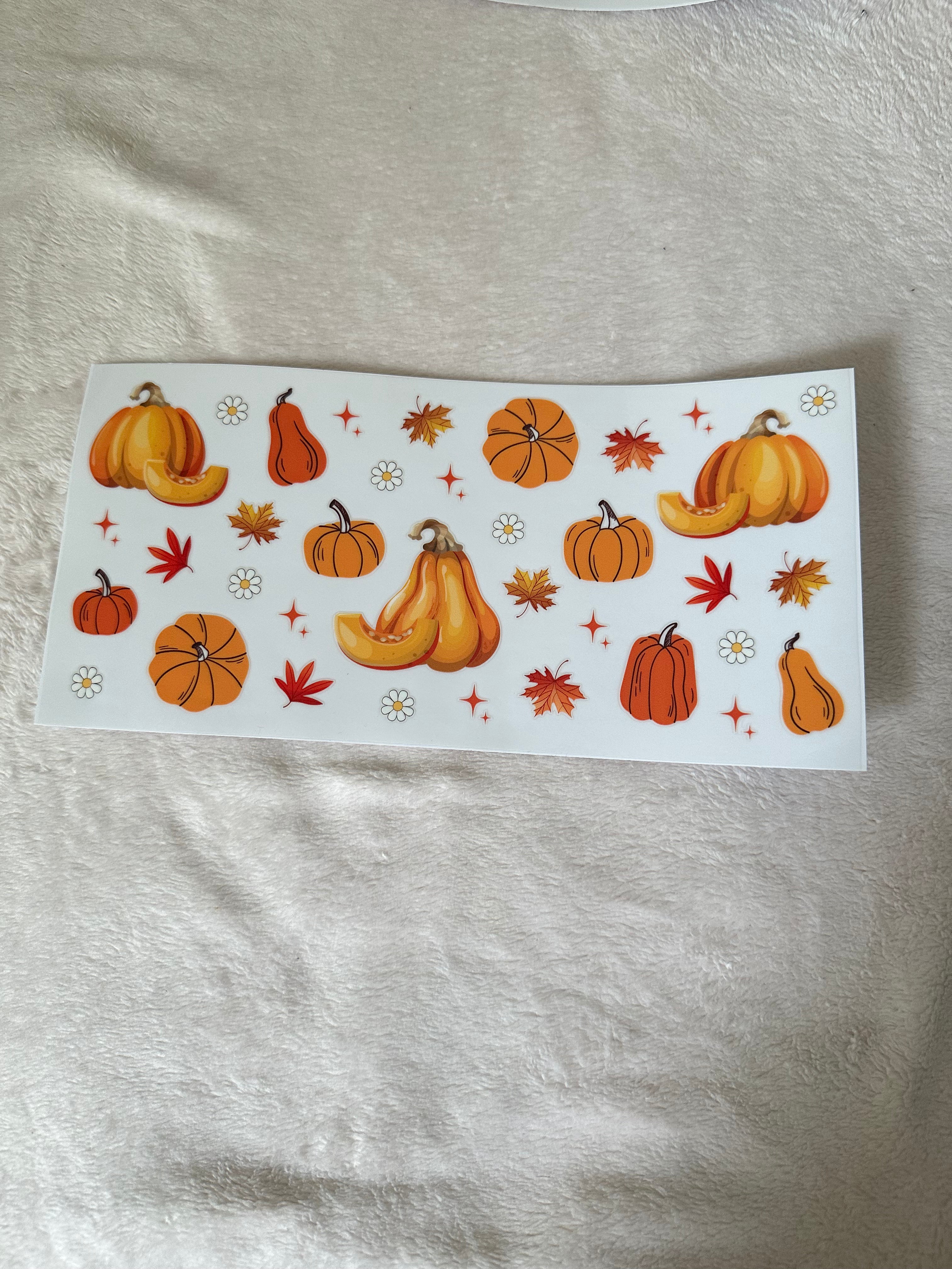 Pumpkin and leaf decal