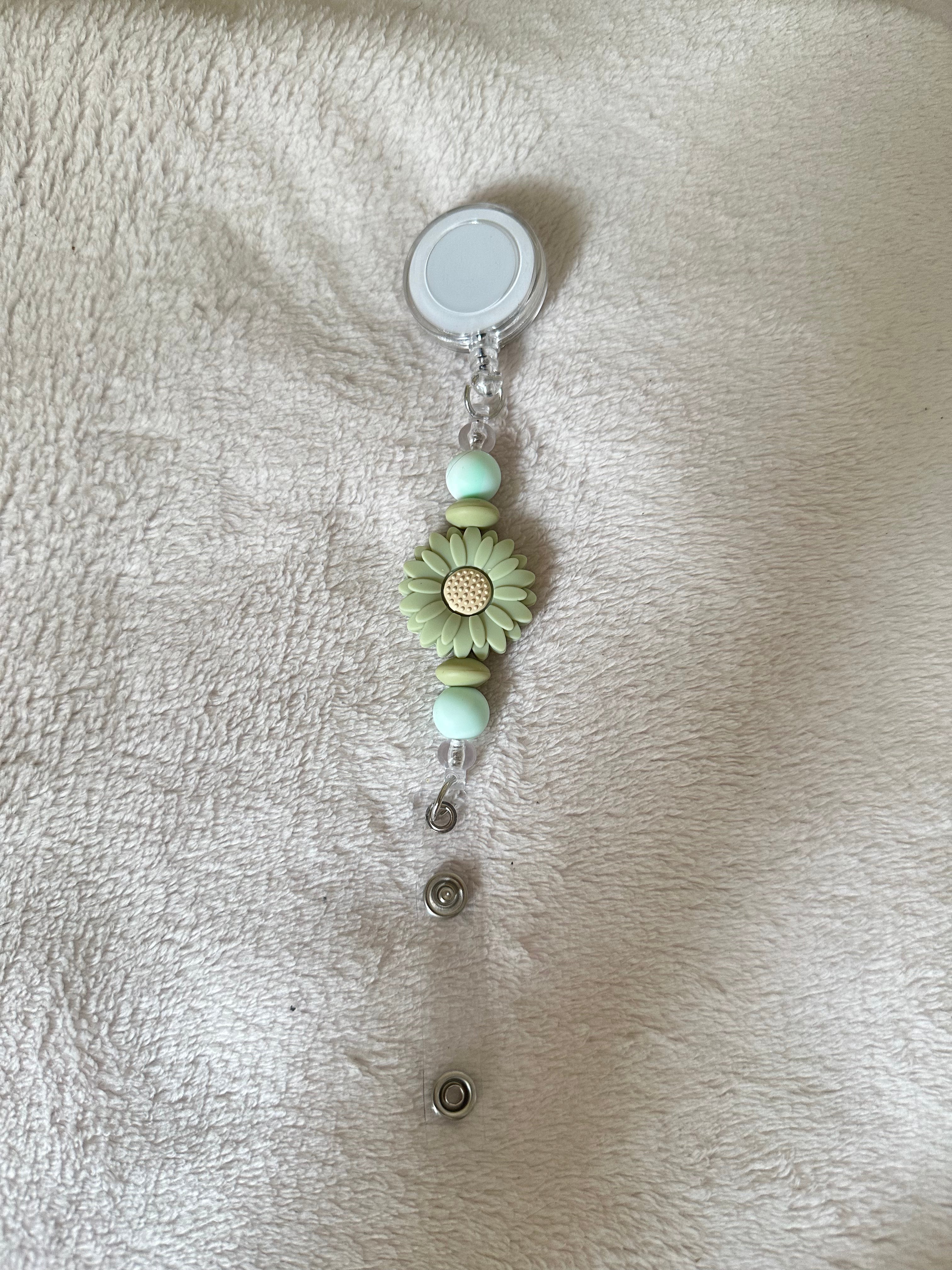 Floral retractable ID holder