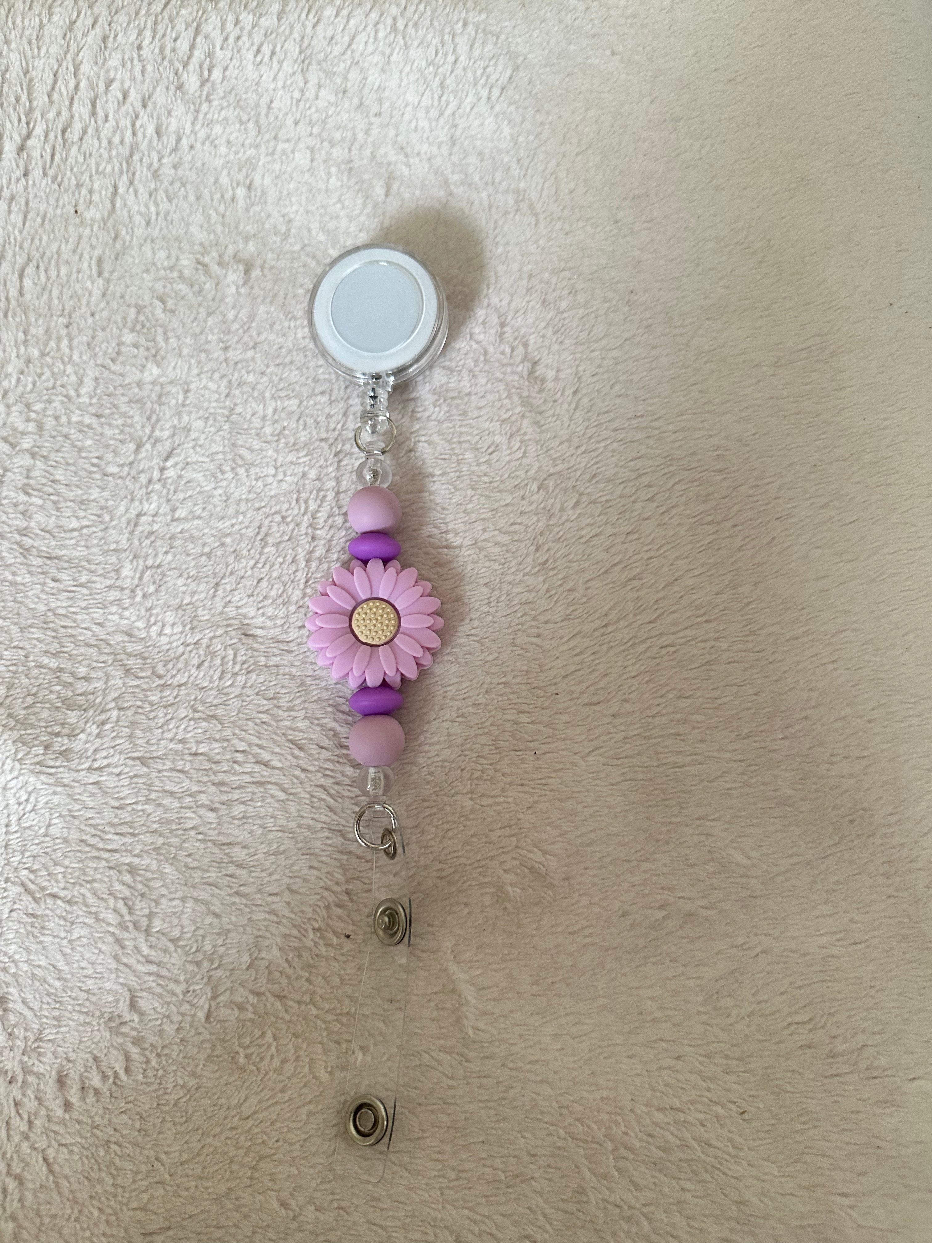 Floral retractable ID holder