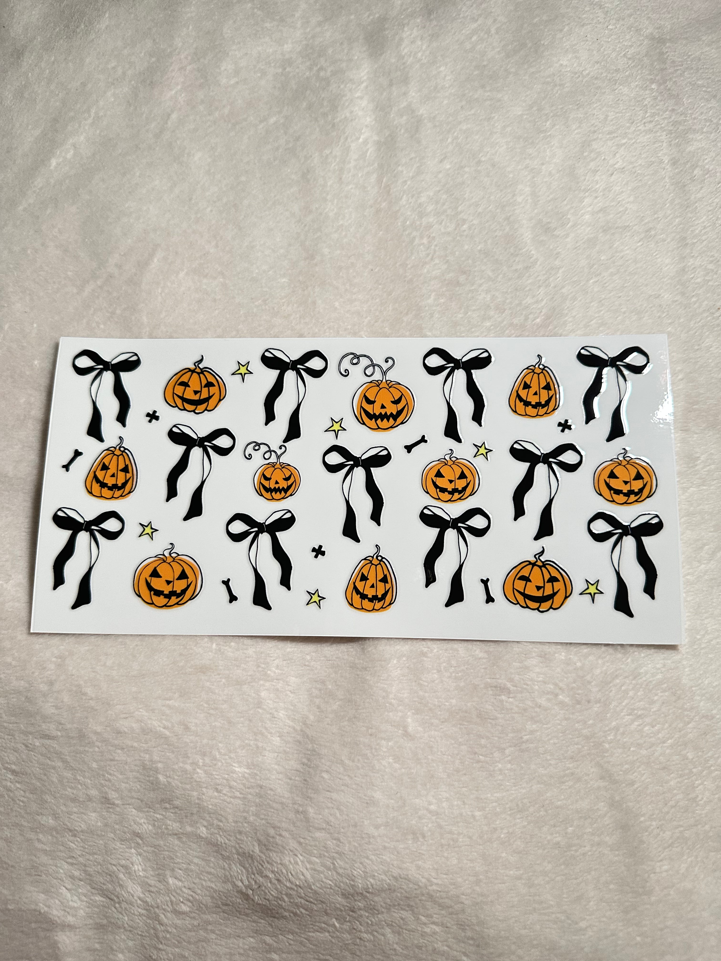 Bows and pumpkin decal