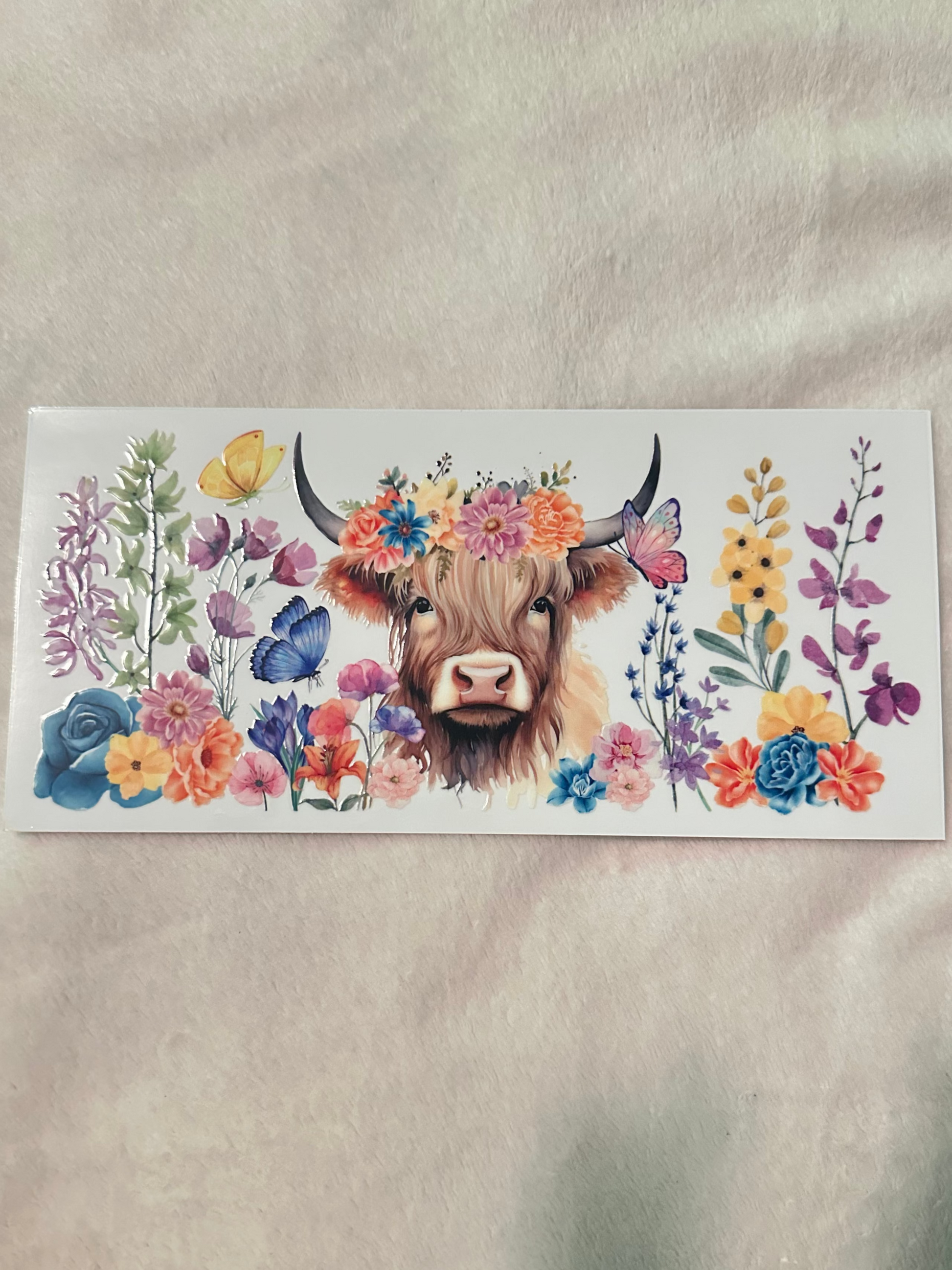 floral highland cow