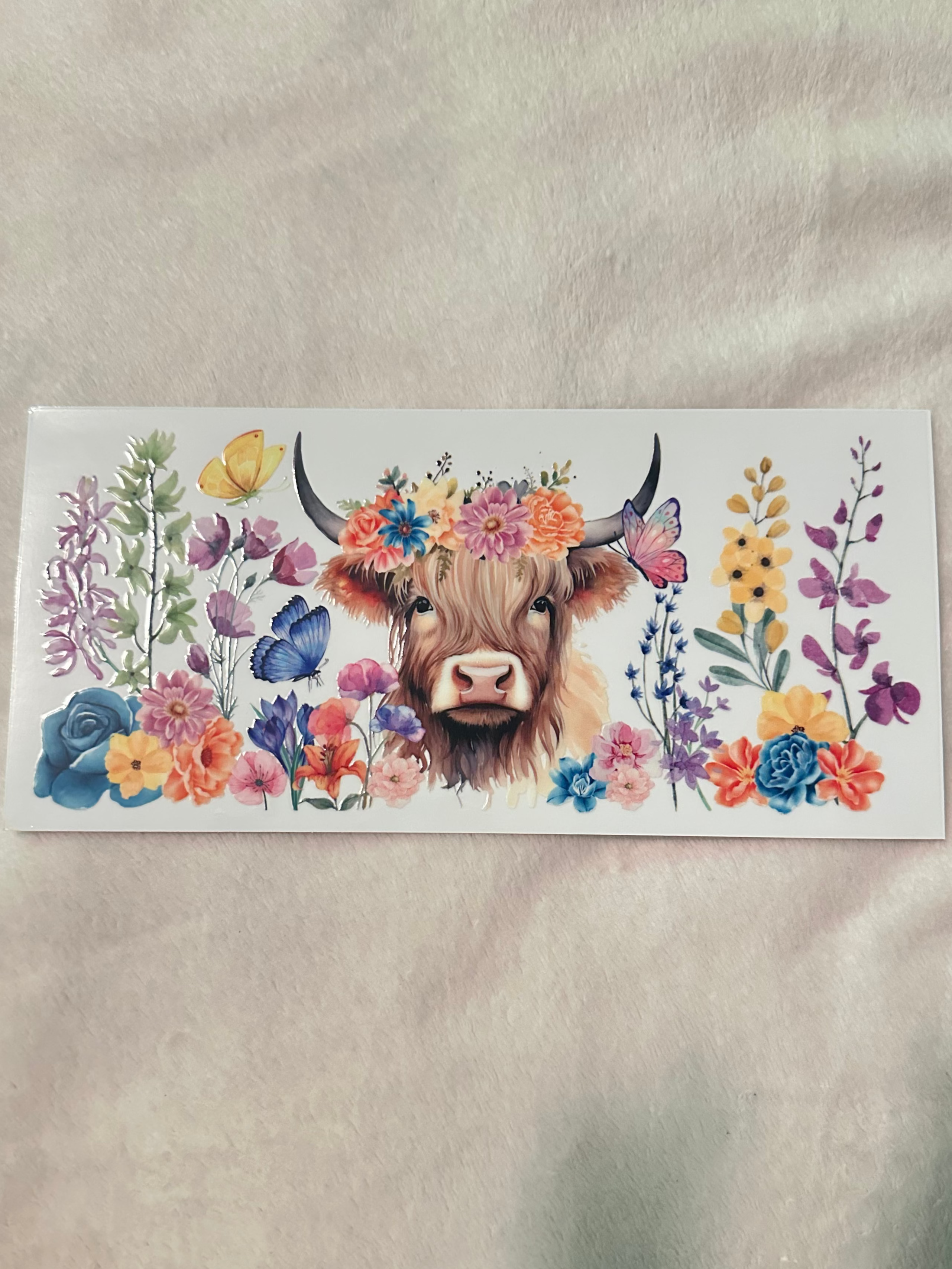 floral highland cow