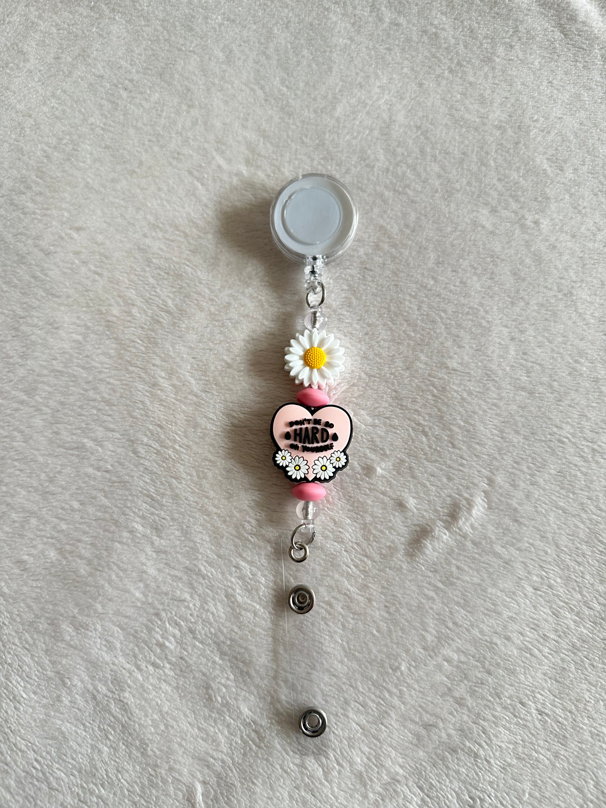 Don't be so hard on yourself retractable ID holder