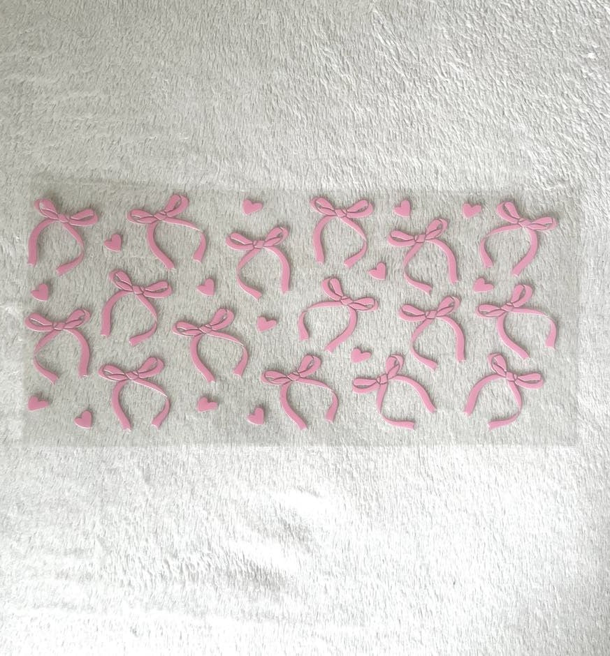 Pink bow decal 1