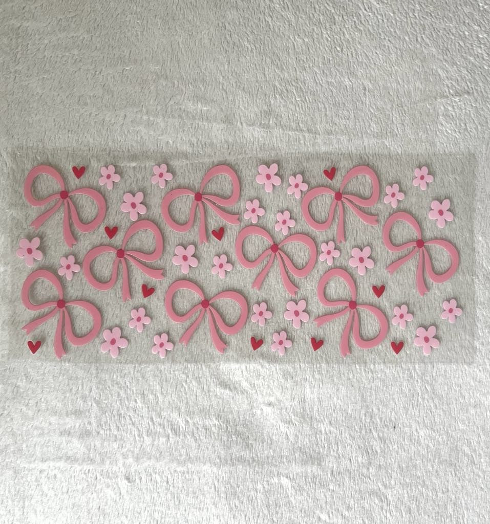 Pink bow decal 7